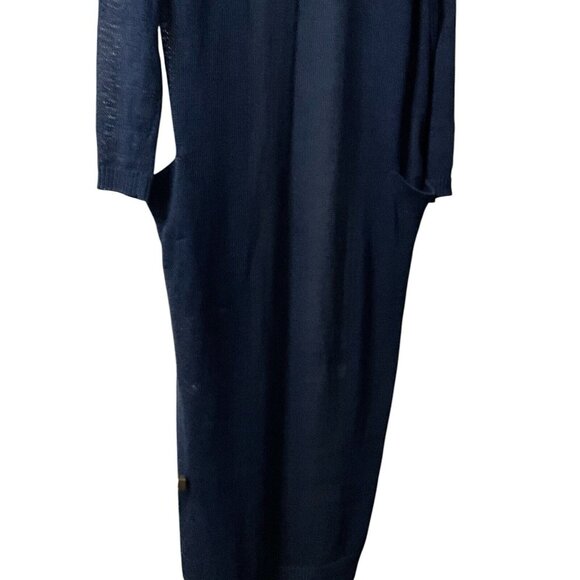 Acrobat Women's Navy Blue Maxi Open Front Cardigan Sweater Size M - Picture 5 of 9